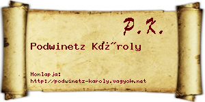 Podwinetz Károly névjegykártya