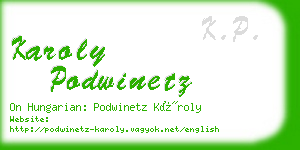 karoly podwinetz business card